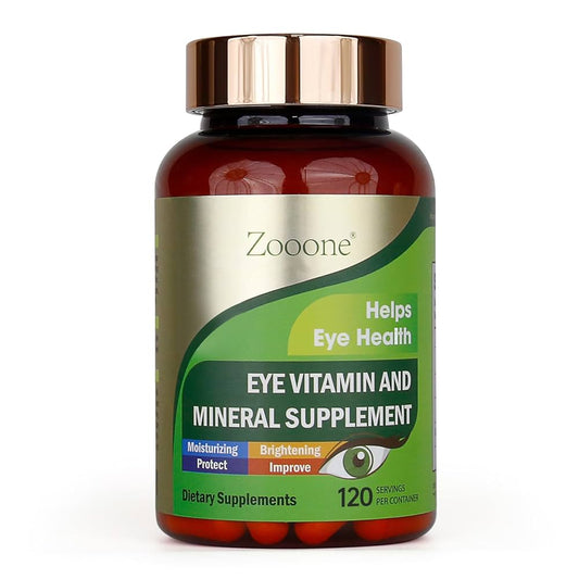 Zooone Lutein Vision Vitamins bottle showcasing the Lutein, Zeaxanthin, and Zinc formula.