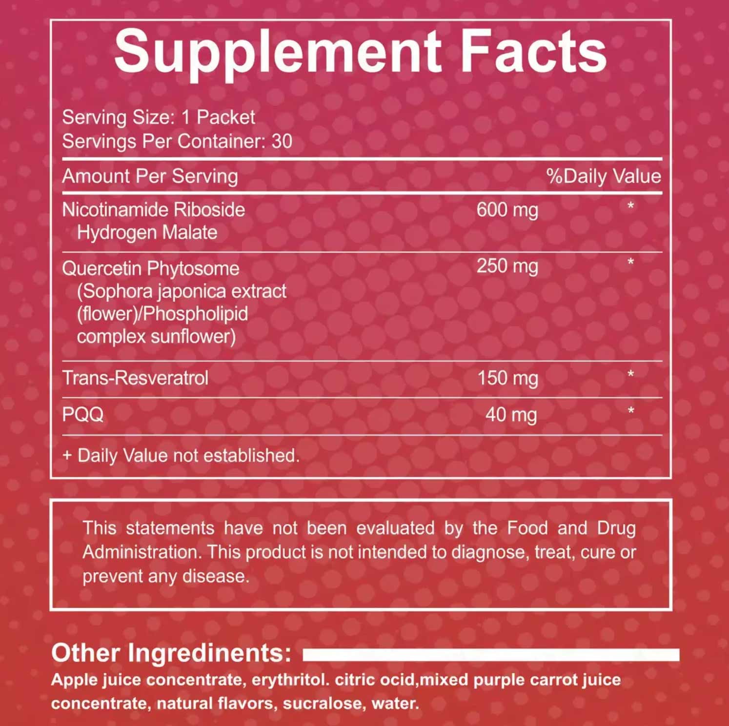 NAD+ Drink Mix for boosting metabolism and supporting healthy cardiovascular function.